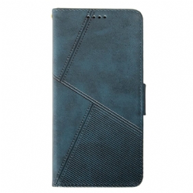 Leren Hoesje Voor Xiaomi Redmi Note 13 5g Idewei Geometrische Lijnen