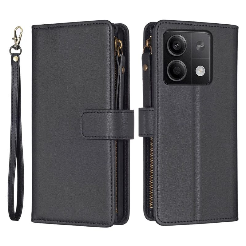 Leren Hoesje Voor Xiaomi Redmi Note 13 5g Kunstleren Portemonnee Met Riem