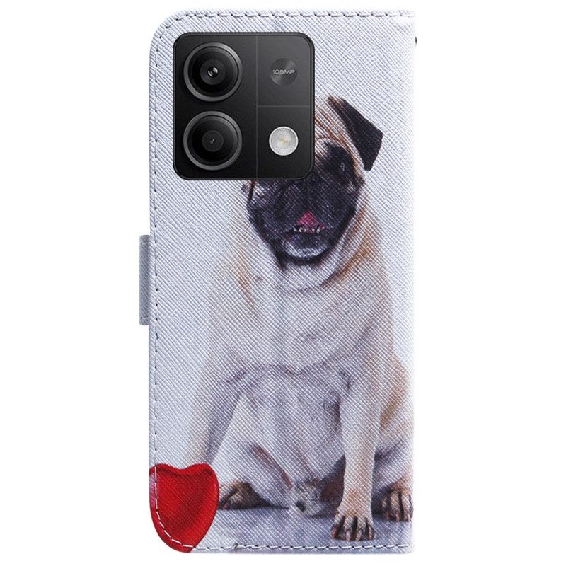 Leren Hoesje Voor Xiaomi Redmi Note 13 5g Mopshond