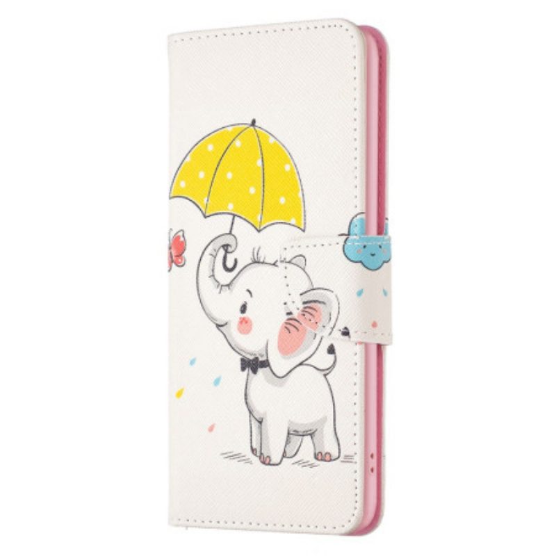 Leren Hoesje Xiaomi Redmi Note 13 5g Paraplu En Olifant