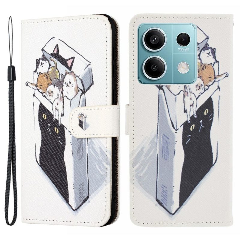 Leren Hoesje Xiaomi Redmi Note 13 5g Stringkatten