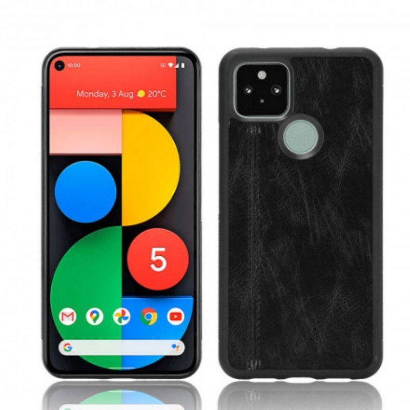 Hoesje voor Google Pixel 5 Couture-leereffect