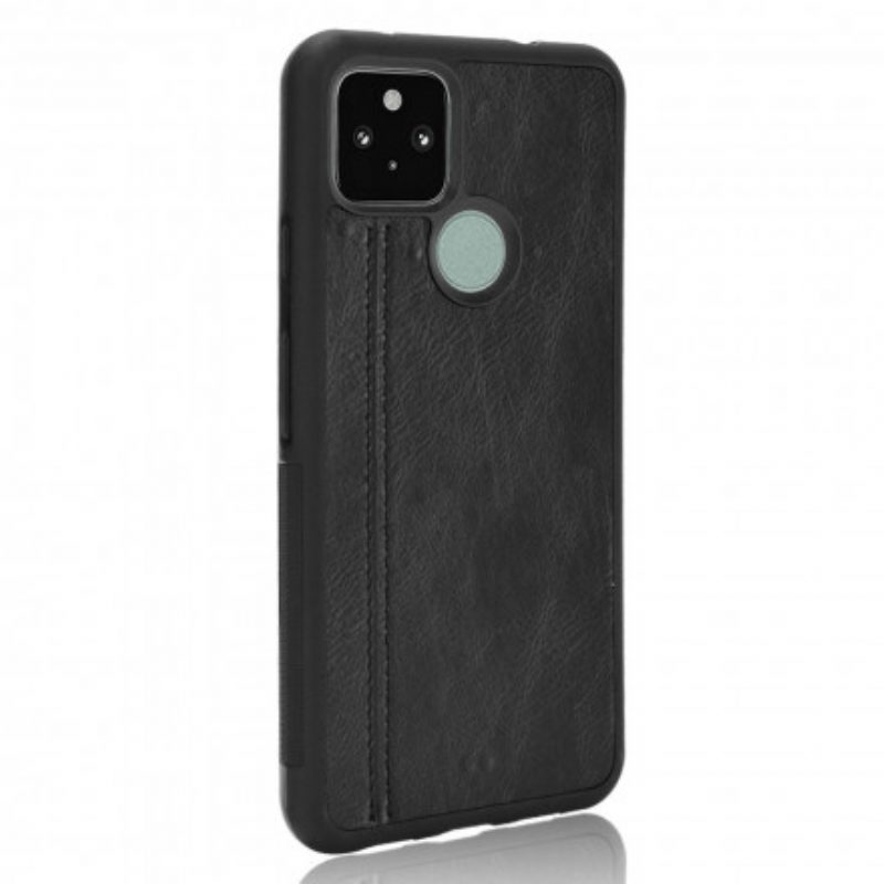 Hoesje voor Google Pixel 5 Couture-leereffect