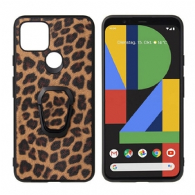 Hoesje voor Google Pixel 5 Ringondersteuning In Luipaardstijl