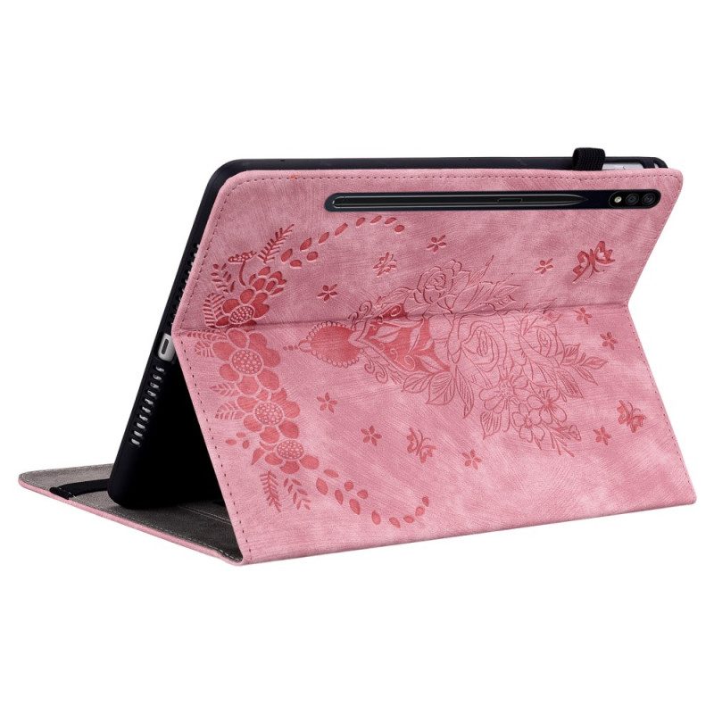 Cover Samsung Galaxy Tab S9 Plus Vlinders En Rozen