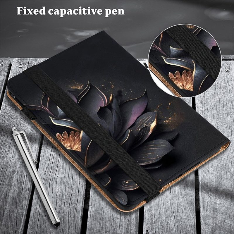 Cover Voor Samsung Galaxy Tab S9 Plus Paarse Lotus