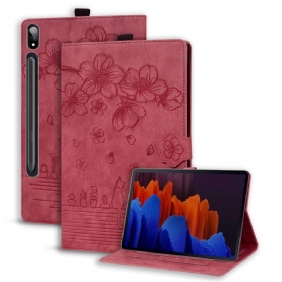 Folio-hoesje Samsung Galaxy Tab S9 Plus Telefoonhoesje Patroon Met Katten En Bloemen