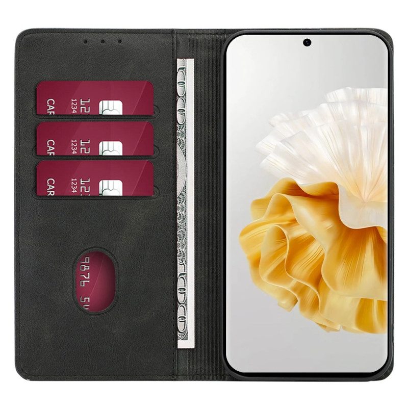 Bescherming Hoesje voor Huawei P60 Pro Folio-hoesje Kuittextuur