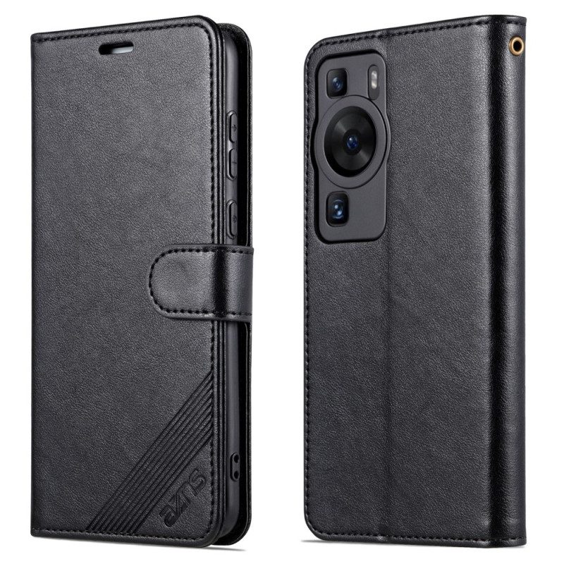 Folio-hoesje voor Huawei P60 Pro Azns Ledereffect