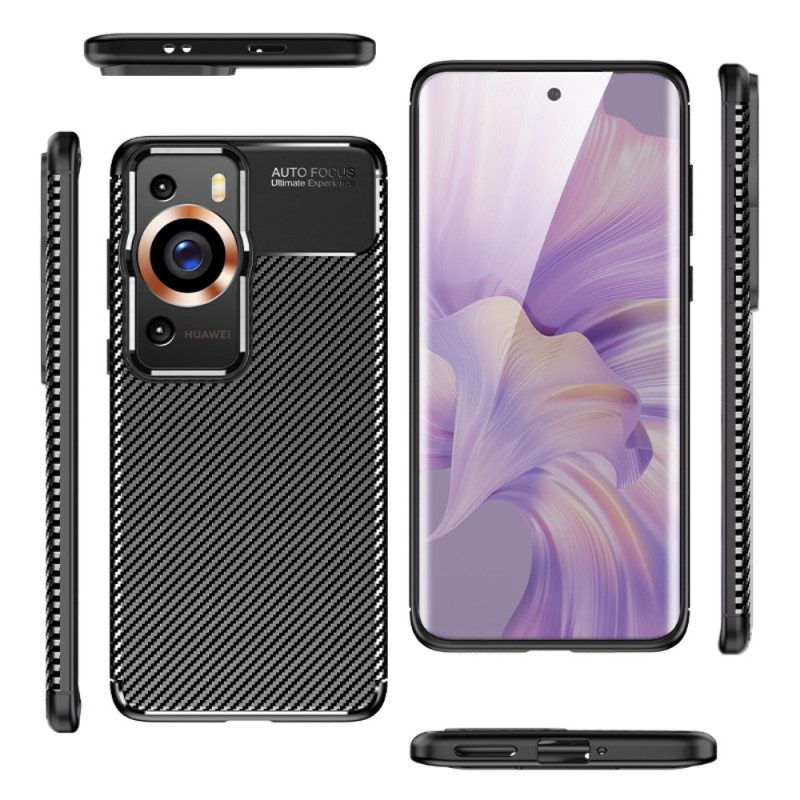 Hoesje voor Huawei P60 Pro Flexibele Koolstofvezel