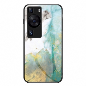 Hoesje voor Huawei P60 Pro Marmer Gehard Glas