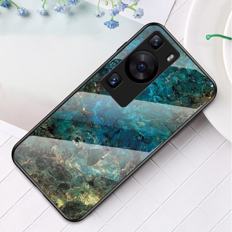 Hoesje voor Huawei P60 Pro Marmer Gehard Glas