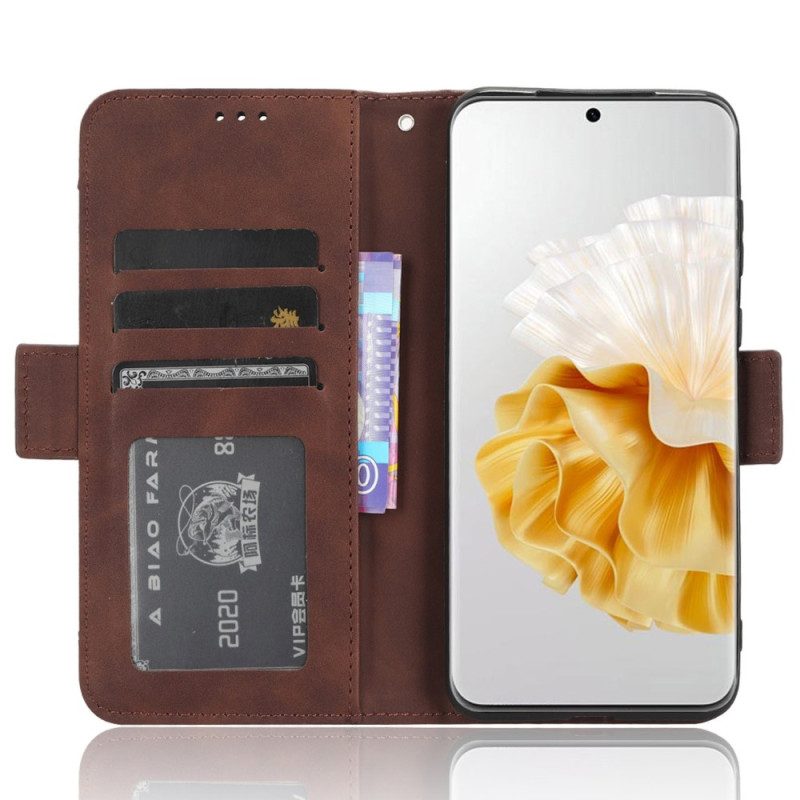 Leren Hoesje voor Huawei P60 Pro Multikaarten