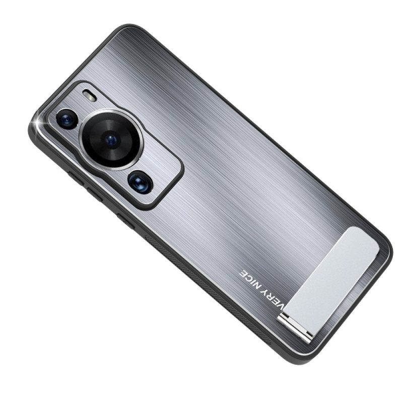 Telefoonhoesje voor Huawei P60 Pro Geborsteld Aluminium Met Steun