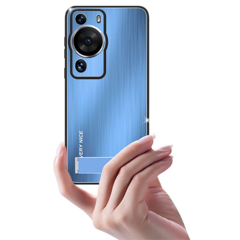 Telefoonhoesje voor Huawei P60 Pro Geborsteld Aluminium Met Steun