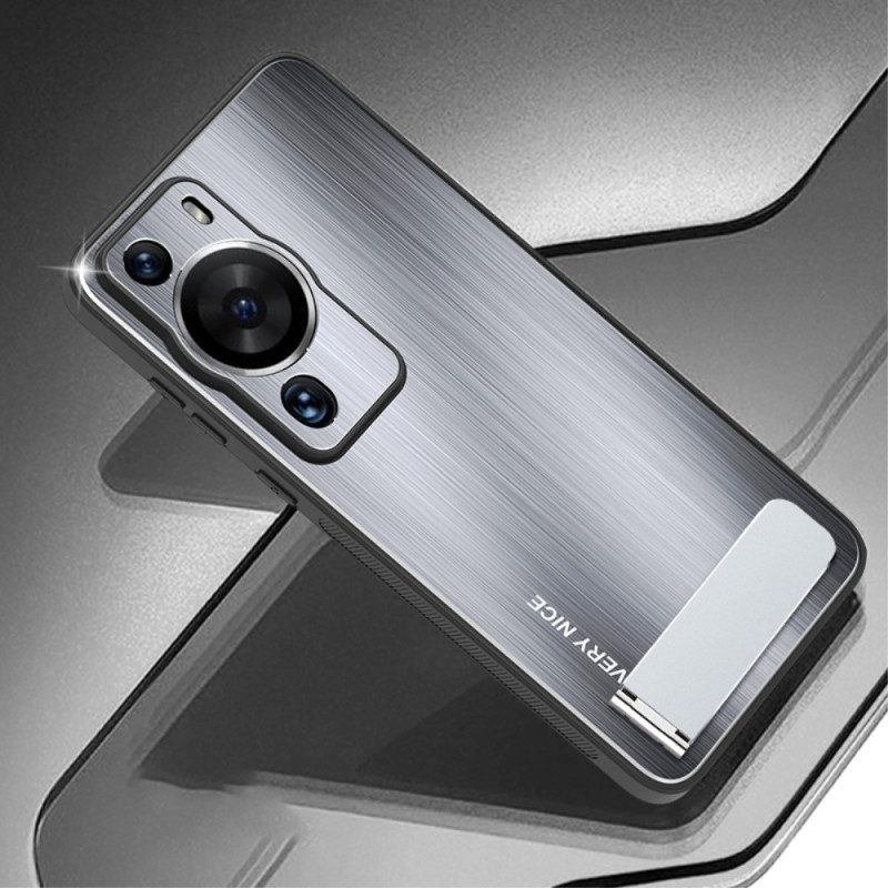 Telefoonhoesje voor Huawei P60 Pro Geborsteld Aluminium Met Steun