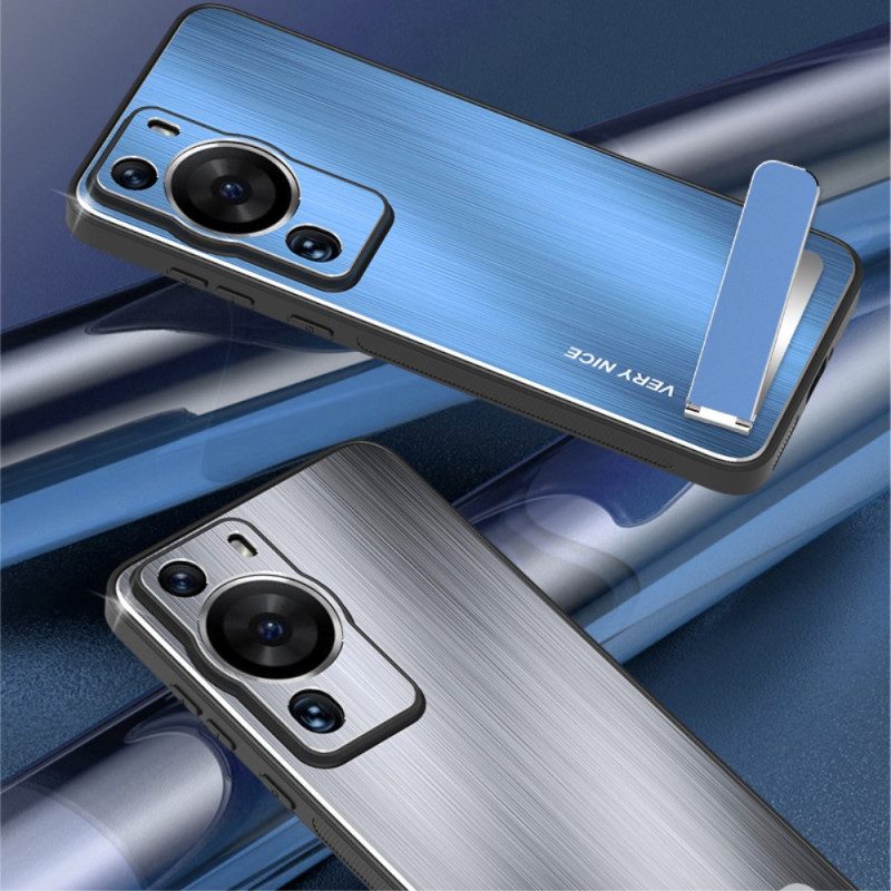 Telefoonhoesje voor Huawei P60 Pro Geborsteld Aluminium Met Steun