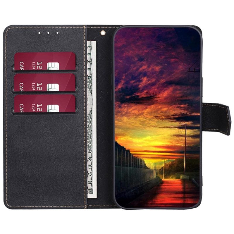 Flip Case voor Huawei Mate 50 Pro Couture-leereffect