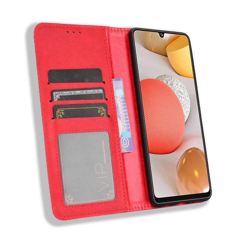 Bescherming Hoesje voor Samsung Galaxy A42 5G Folio-hoesje Gestileerd Vintage Leereffect