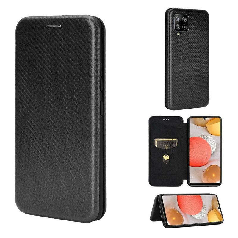 Bescherming Hoesje voor Samsung Galaxy A42 5G Folio-hoesje Koolstofvezel