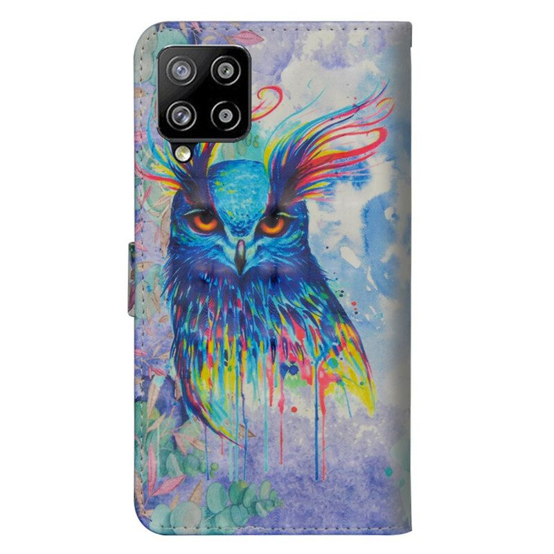 Flip Case voor Samsung Galaxy A42 5G Aquarel Vogel