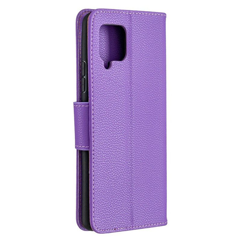 Folio-hoesje voor Samsung Galaxy A42 5G Flip Case Lychee Rabat Schuin