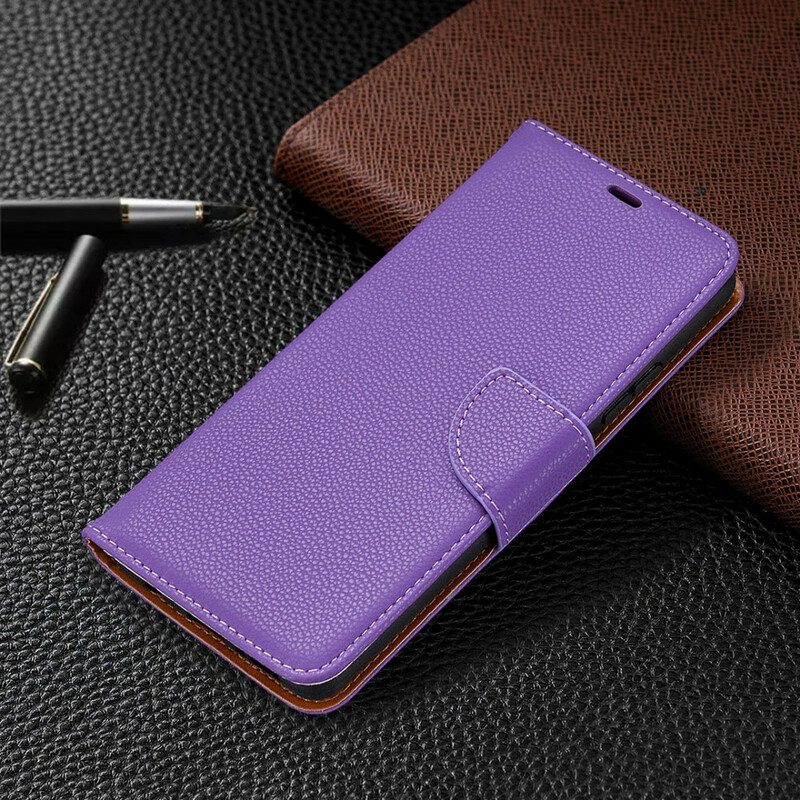 Folio-hoesje voor Samsung Galaxy A42 5G Flip Case Lychee Rabat Schuin