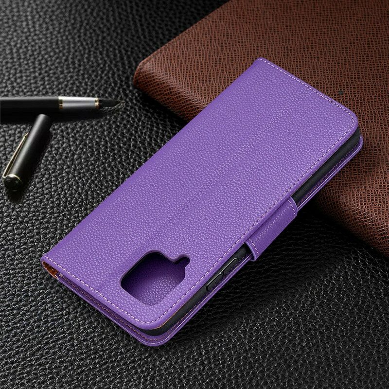 Folio-hoesje voor Samsung Galaxy A42 5G Flip Case Lychee Rabat Schuin