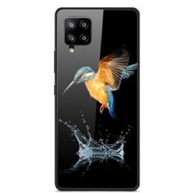 Hoesje voor Samsung Galaxy A42 5G Crown Bird Gehard Glas