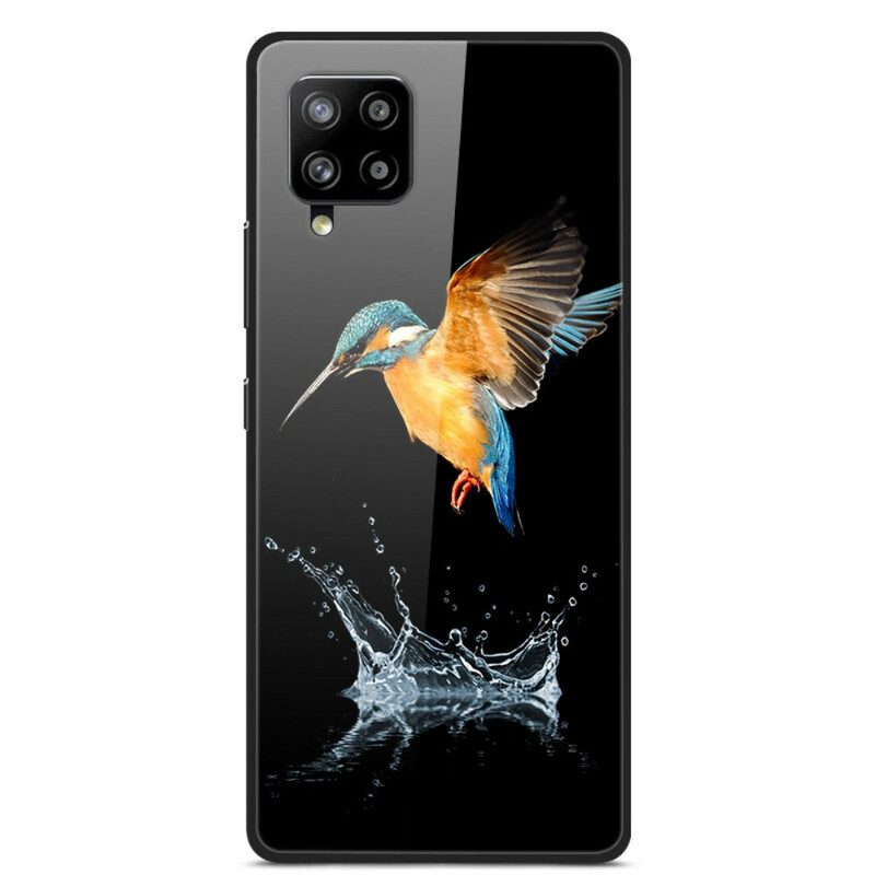 Hoesje voor Samsung Galaxy A42 5G Crown Bird Gehard Glas