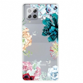 Hoesje voor Samsung Galaxy A42 5G Naadloze Aquarel Bloemen