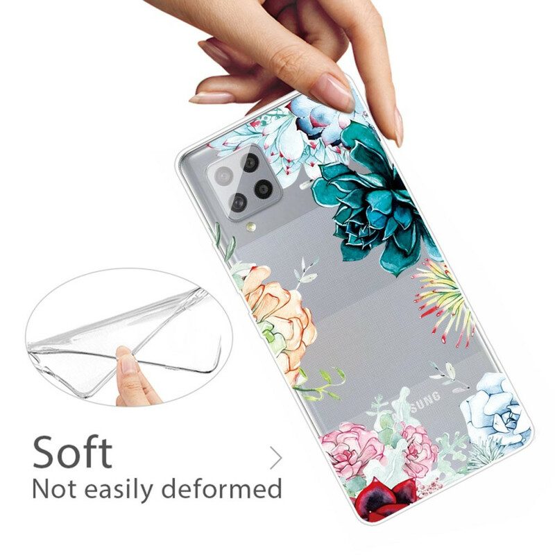 Hoesje voor Samsung Galaxy A42 5G Naadloze Aquarel Bloemen