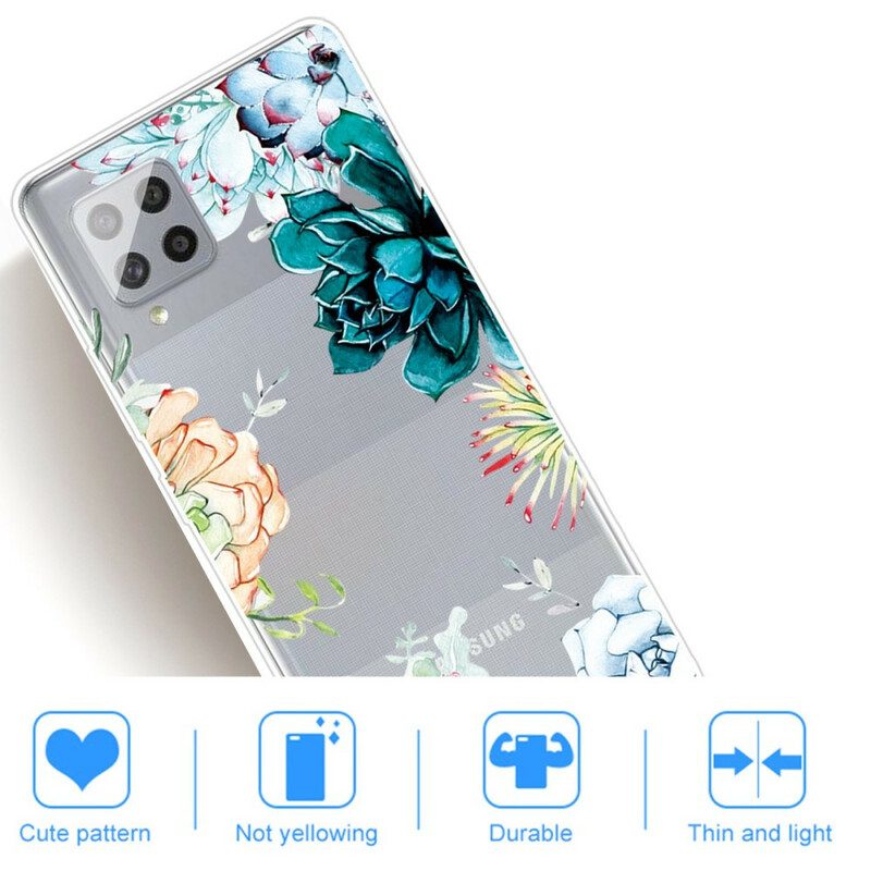 Hoesje voor Samsung Galaxy A42 5G Naadloze Aquarel Bloemen