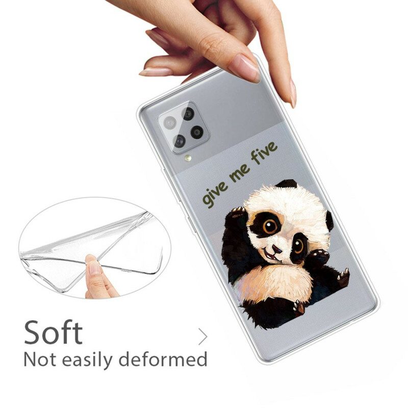 Hoesje voor Samsung Galaxy A42 5G Naadloze Panda Geef Me Vijf