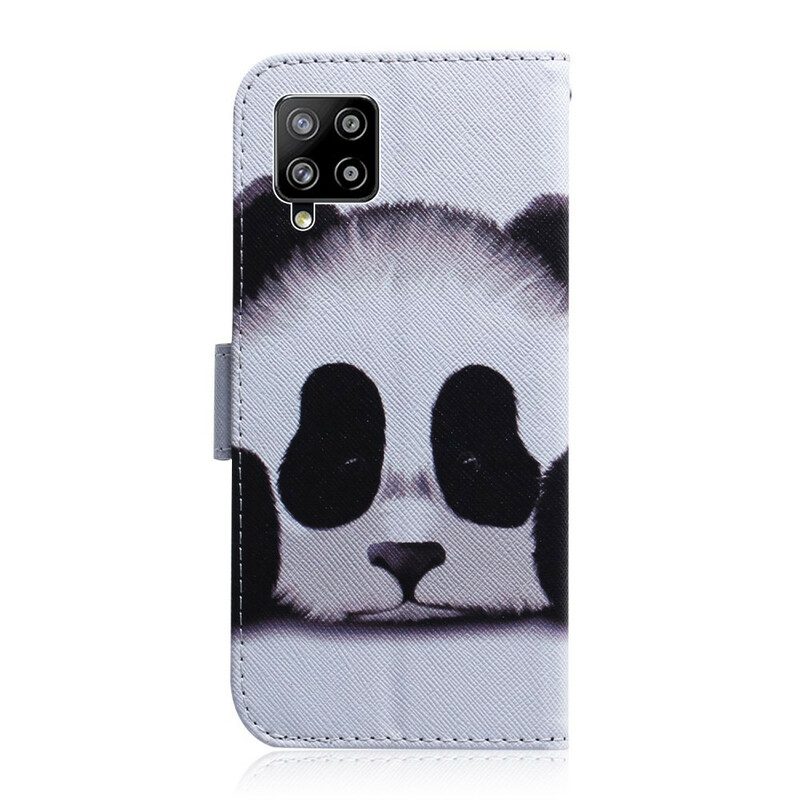 Leren Hoesje voor Samsung Galaxy A42 5G Panda Gezicht