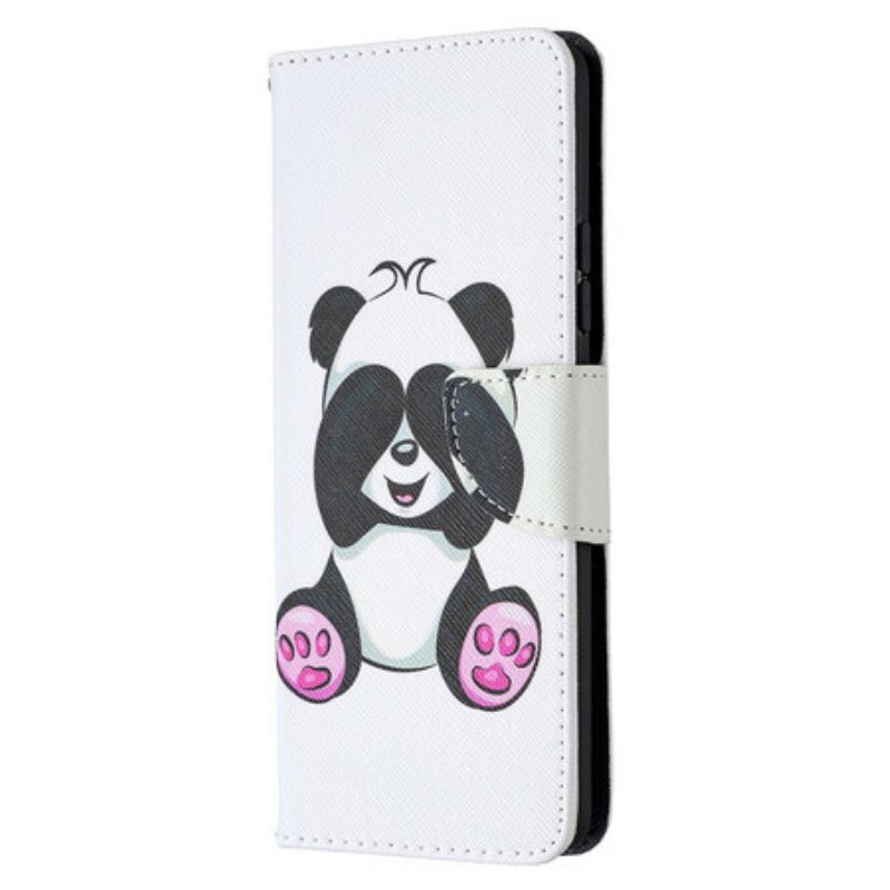 Leren Hoesje voor Samsung Galaxy A42 5G Panda-plezier