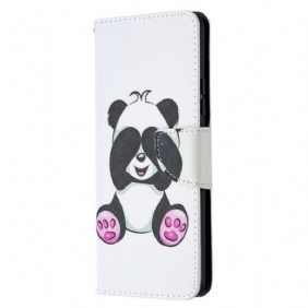 Leren Hoesje voor Samsung Galaxy A42 5G Panda-plezier