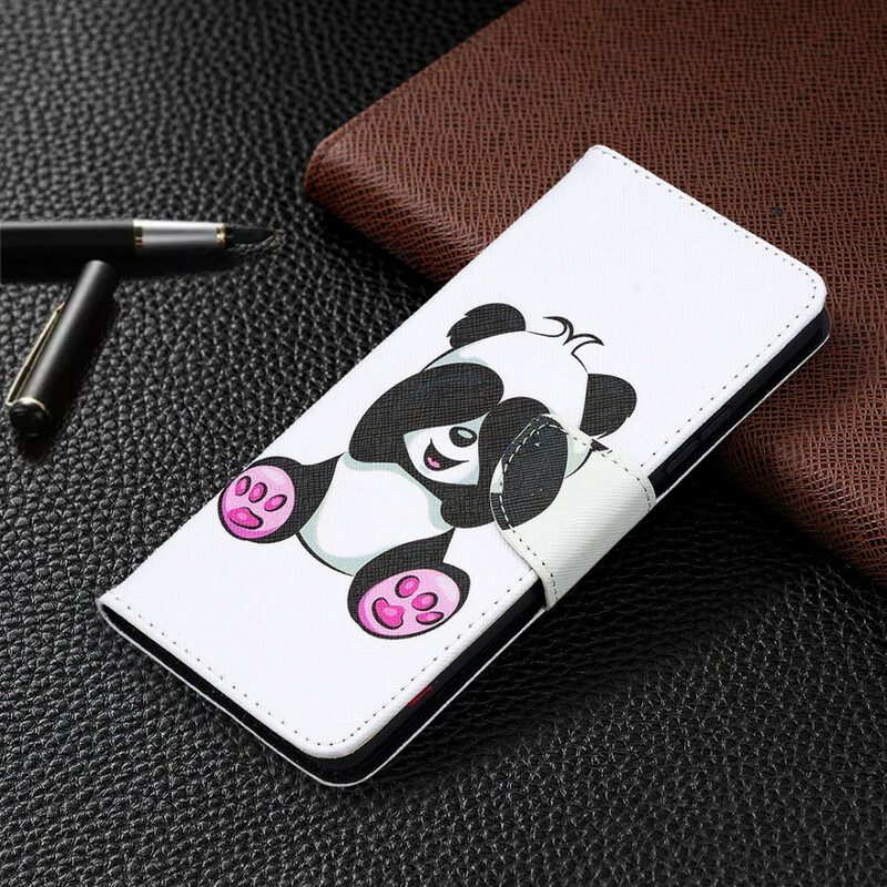 Leren Hoesje voor Samsung Galaxy A42 5G Panda-plezier