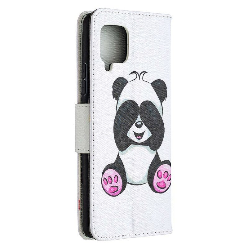 Leren Hoesje voor Samsung Galaxy A42 5G Panda-plezier