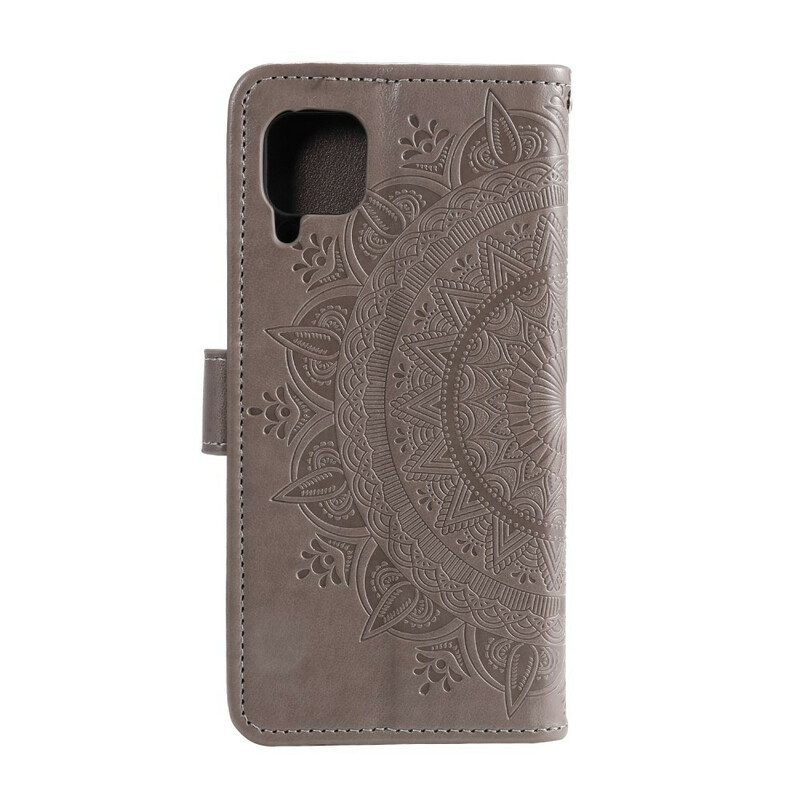 Leren Hoesje voor Samsung Galaxy A42 5G Zon Mandala