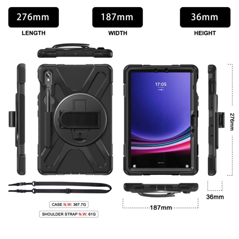 Case Hoesje Samsung Galaxy Tab S9 Telefoonhoesje Roterende Steun