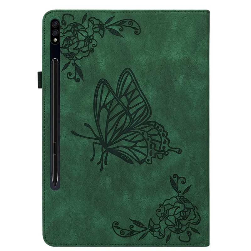 Hoesje Case Samsung Galaxy Tab S9 Telefoonhoesje Vlinders En Bloemen