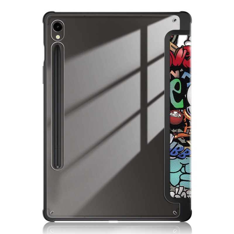 Samsung Galaxy Tab S9 Graffiti Stylushouder Met Transparante Achterkant