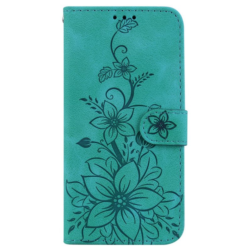 Flip Case Leren Google Pixel 8 Pro Bloemenband