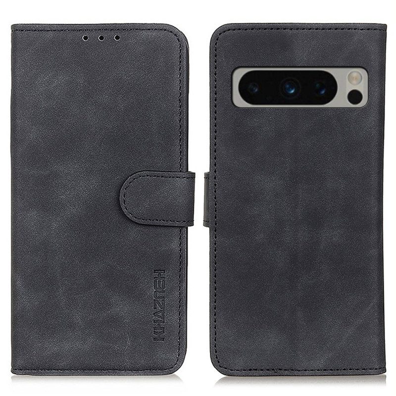 Flip Case Leren Google Pixel 8 Pro Khazneh-leereffect