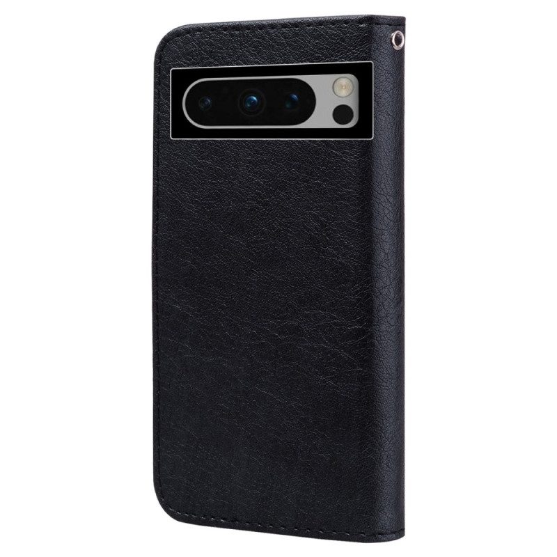 Flip Case Leren Google Pixel 8 Pro Retrostijl