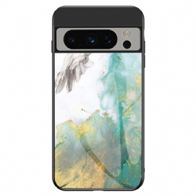 Hoesje Voor Google Pixel 8 Pro Marmer Gehard Glas