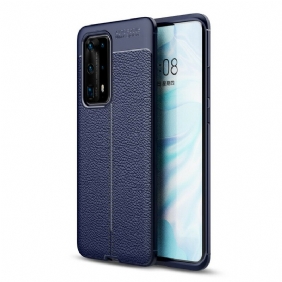 Hoesje voor Huawei P40 Pro Plus Flexibele Koolstofvezeltextuur