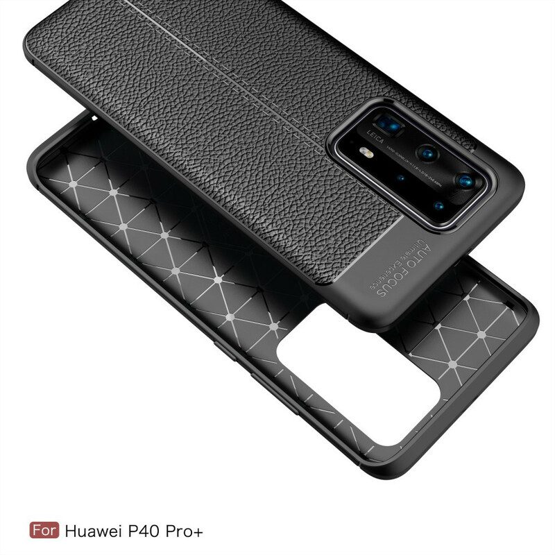 Hoesje voor Huawei P40 Pro Plus Flexibele Koolstofvezeltextuur