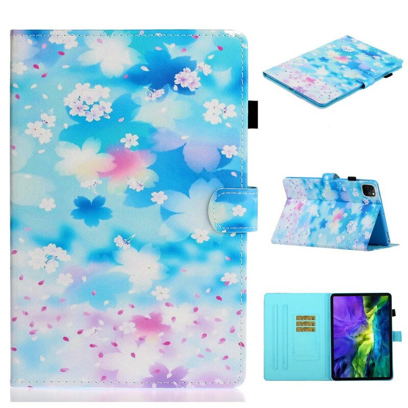 Leren Hoesje voor iPad Pro 11" (2020) Aquarel Bloemen